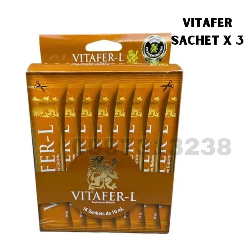 VITAFER-L SACHET X 3 UNIDADES: Potenciador Unisex para Energía, Vitalidad y Rendimiento Óptimo