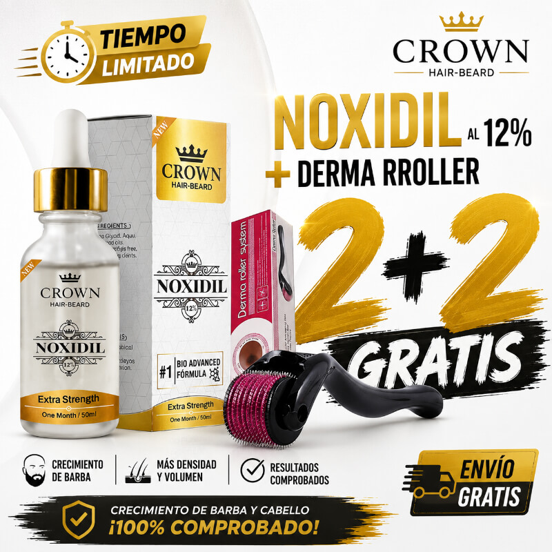 PROMO 2+2 Noxidil 12% 4 Meses de TRATAMIENTO Barba y Cabello Más Grueso | Mundo Barba | Minoxidil 12% - Copia (02-07-2