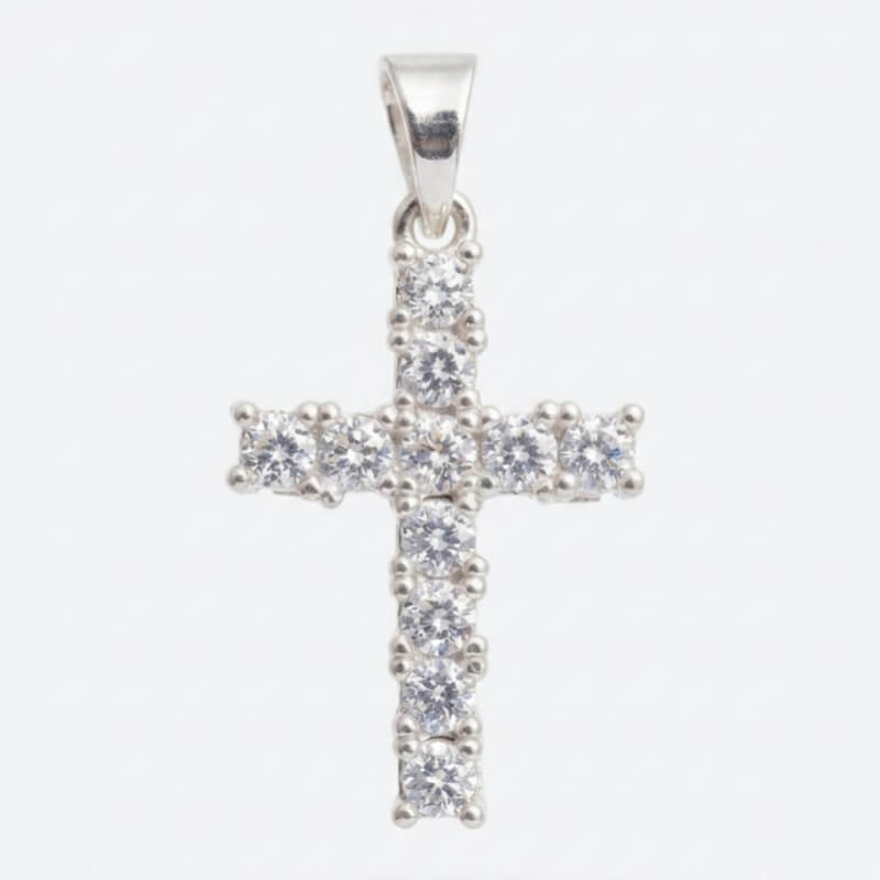 Cruz de Plata Circones G: Joya Religiosa Artesanal, Símbolo de Fe y Protección