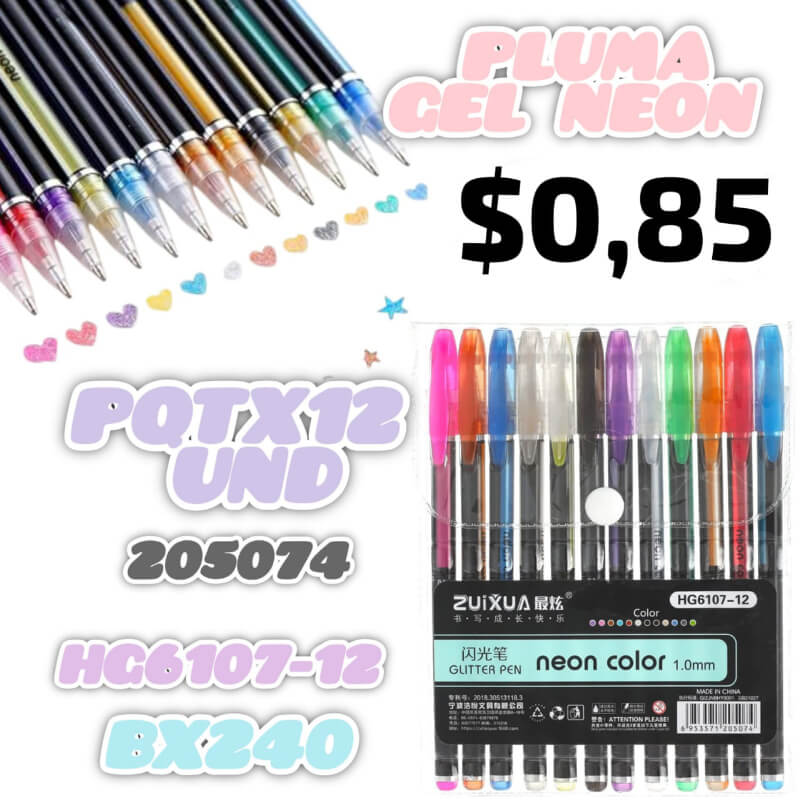 PLUMA GEL NEON