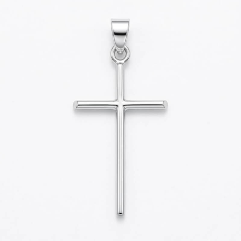 Cruz de Plata Fina : Joya Religiosa Artesanal, Símbolo de Fe y Protección