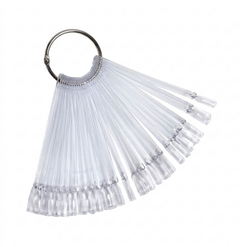 Muestrario Uñas Transparente Punta Cuadrada - Exhibidor Diseño Nail Art Profesional