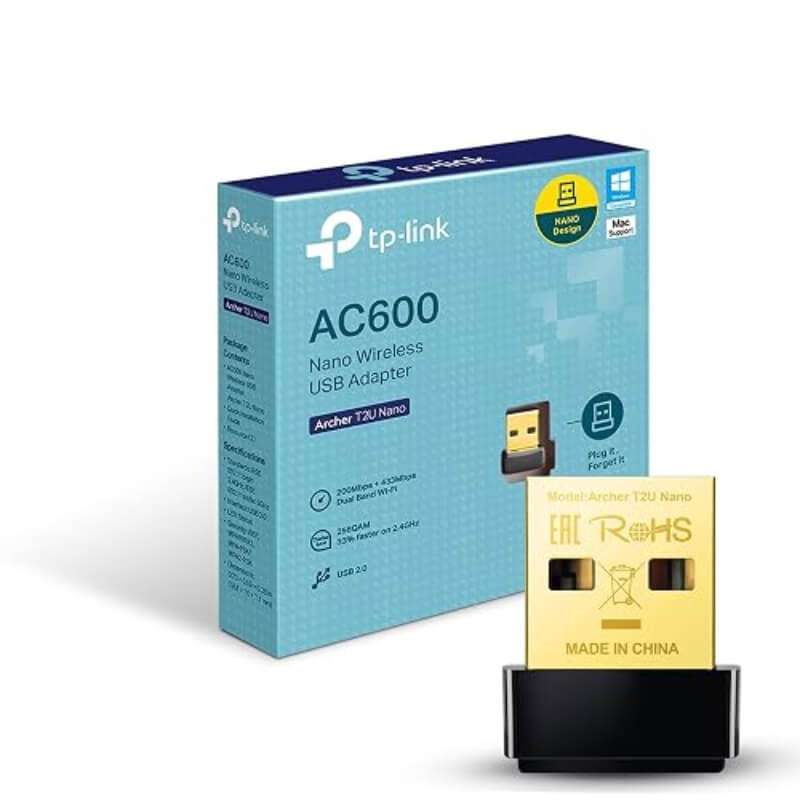 ADAPTADOR DE RED USB TP-LINK ARCHER T2U NANO INALAMBRICO DUAL BAND 433MBPS