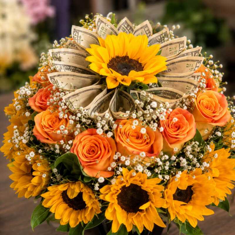 FORTUNA SOLAR | Domo Exclusivo de Girasoles, Rosas & Dinero