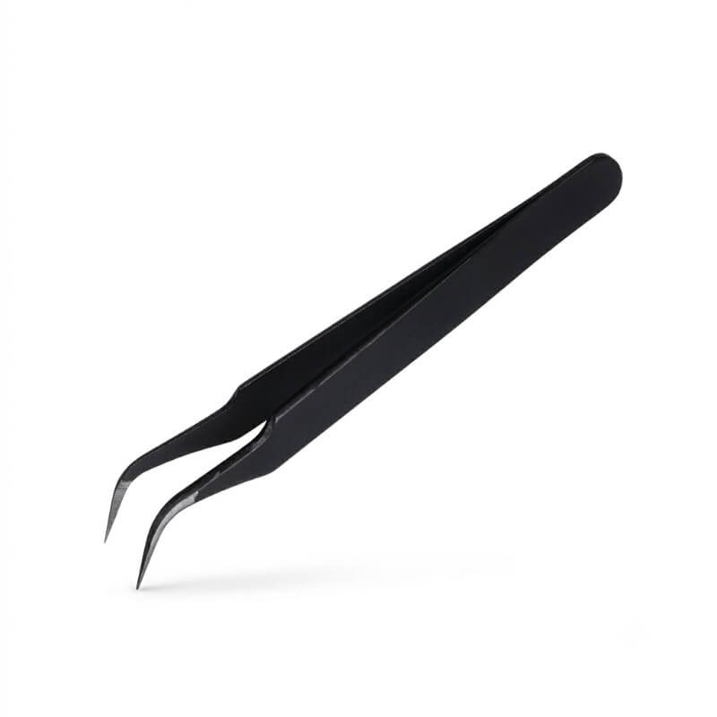 Pinza Profesional para Pestañas Individuales – Punta Inclinada de Precisión para Aplicación Fácil y Perfecta