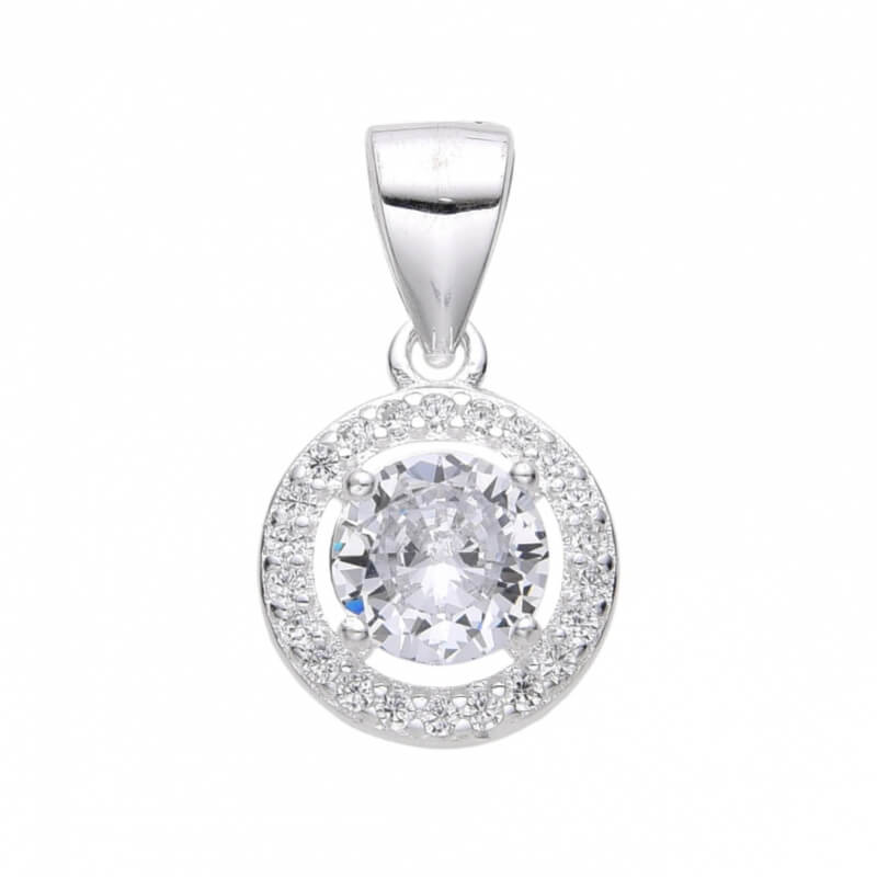 Dije Punto de Luz Plata 925 - Collar Brillante Zirconia Cúbica