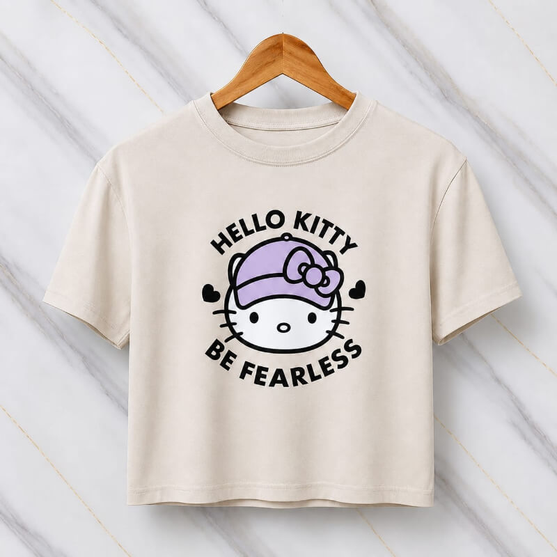 Blusa Corta Kitty Kaki con Gorra