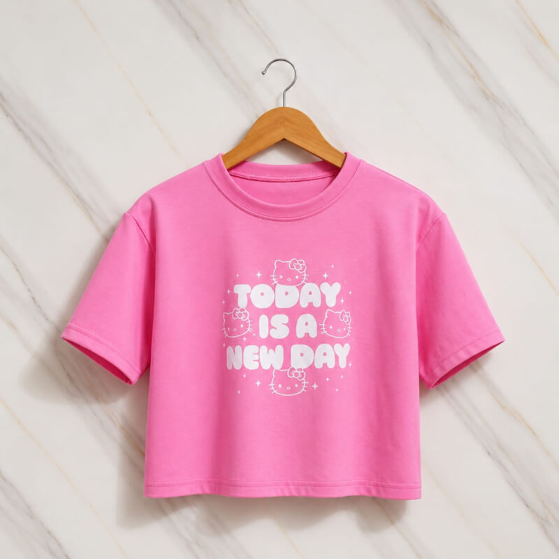 Blusa Corta Kitty Rosada