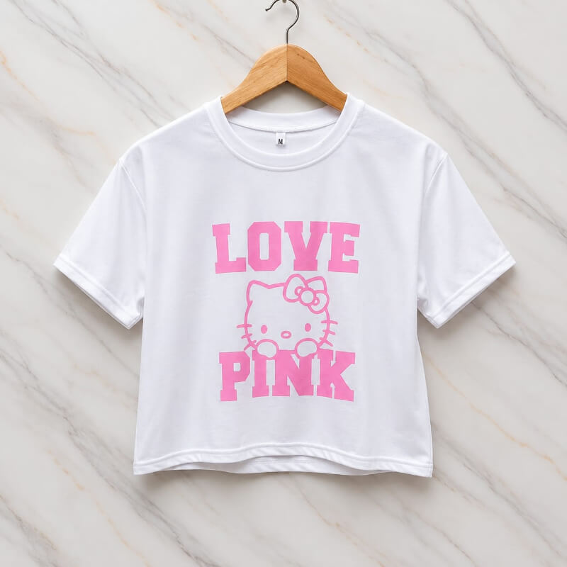 Blusa Corta Blanca Kitty