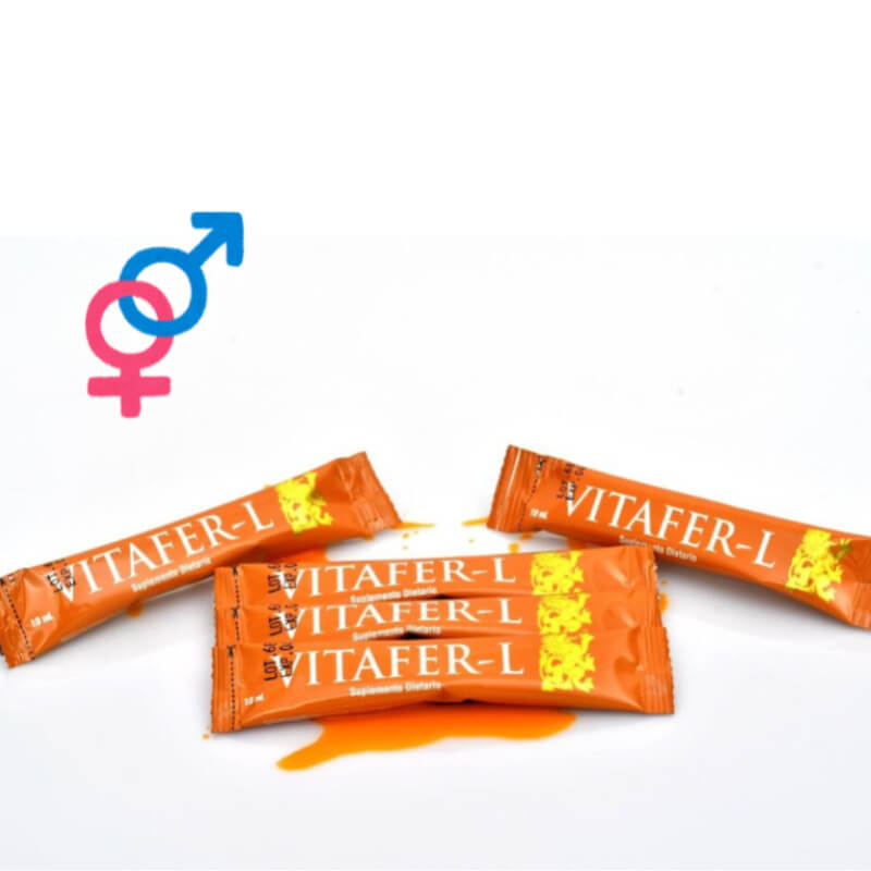 VITAFER-L POTENCIADOR NATURAL, aumenta tu energía y líbido sexual, Sachet 10ml, Unidad. VITAFER-L