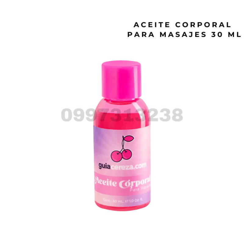 Aceite Corporal para Masajes GuiaCereza 30ml - Hidratante, Suavizante y Sensual con Vitamina E, Cereza y Melocotón