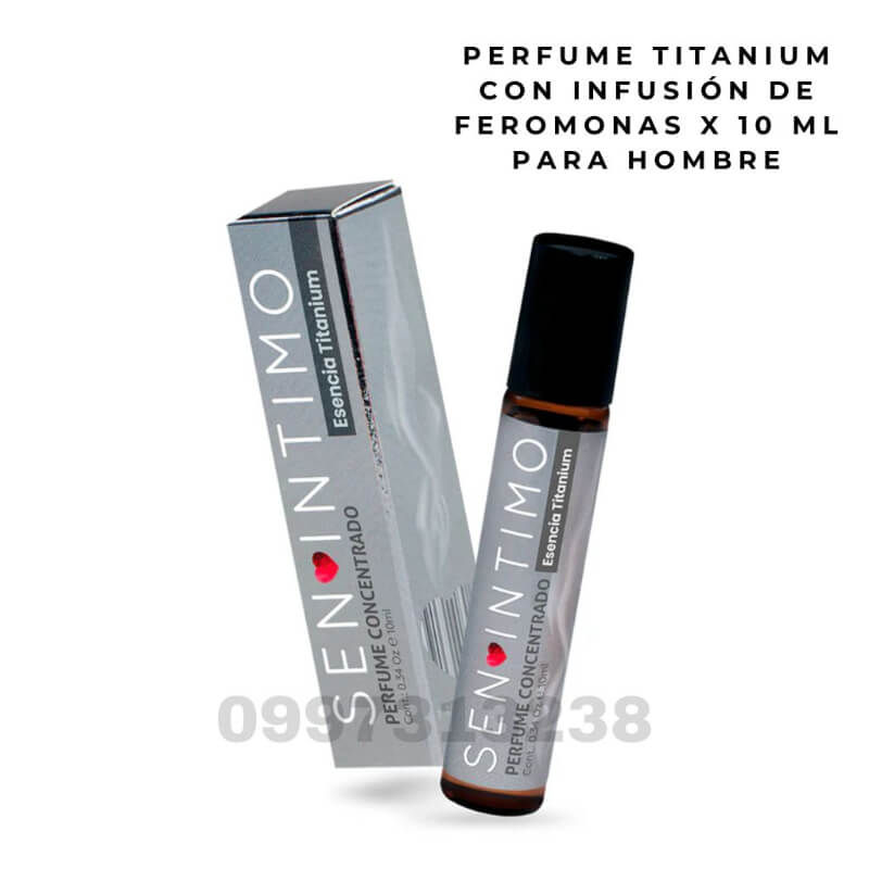 Perfume Feromonas Hombre Titanium 10ml - Frescura, Limpieza y Seguridad Duradera