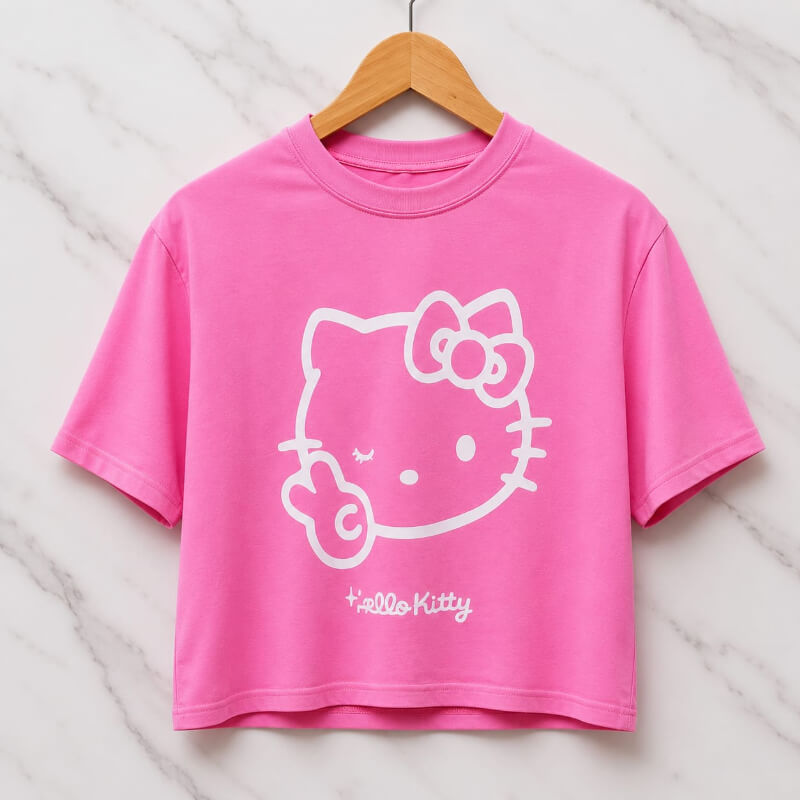 Blusa Corta Rosada Kitty
