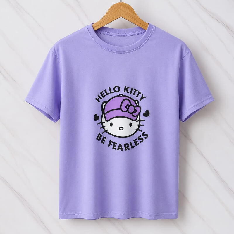 Blusa Larga Kitty Lila con Gorra