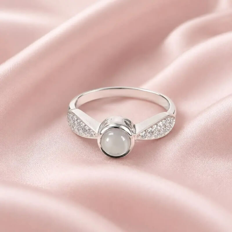 Anillo Solitario Plata Ley 925 con Piedra del Humor - Joya Mágica que Cambia de Color
