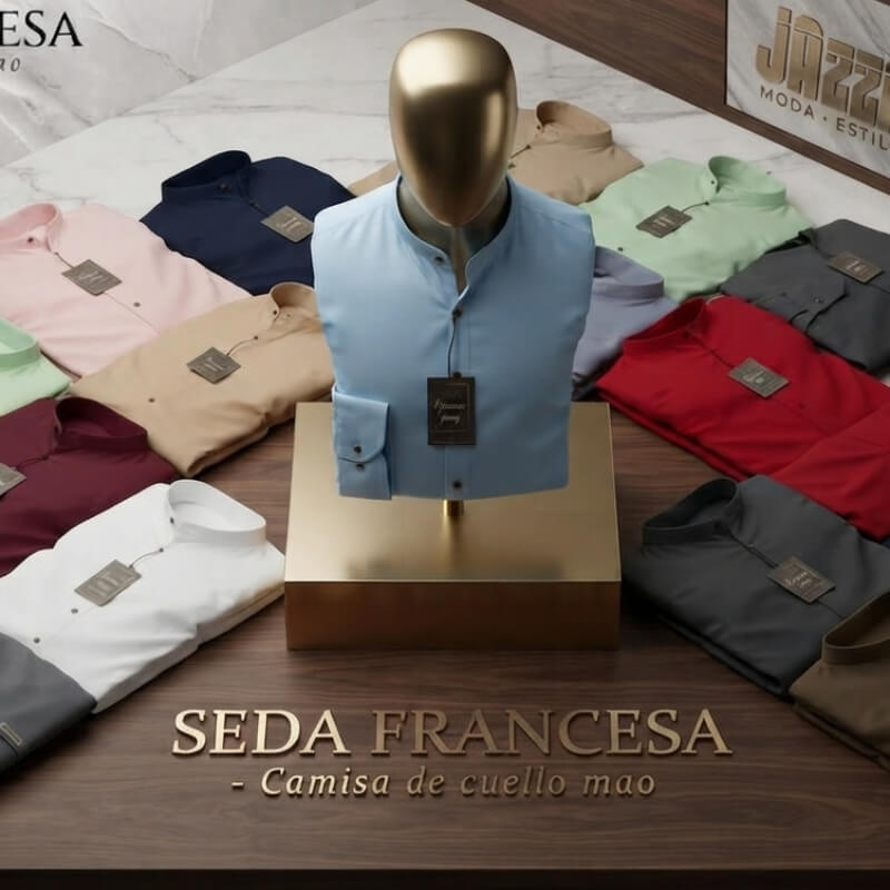 CAMISA SEDA CUELLO MAO MANGA LARGA