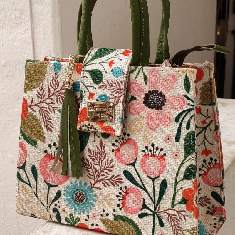 Bolso artesanal colores mexicanos incluye correa