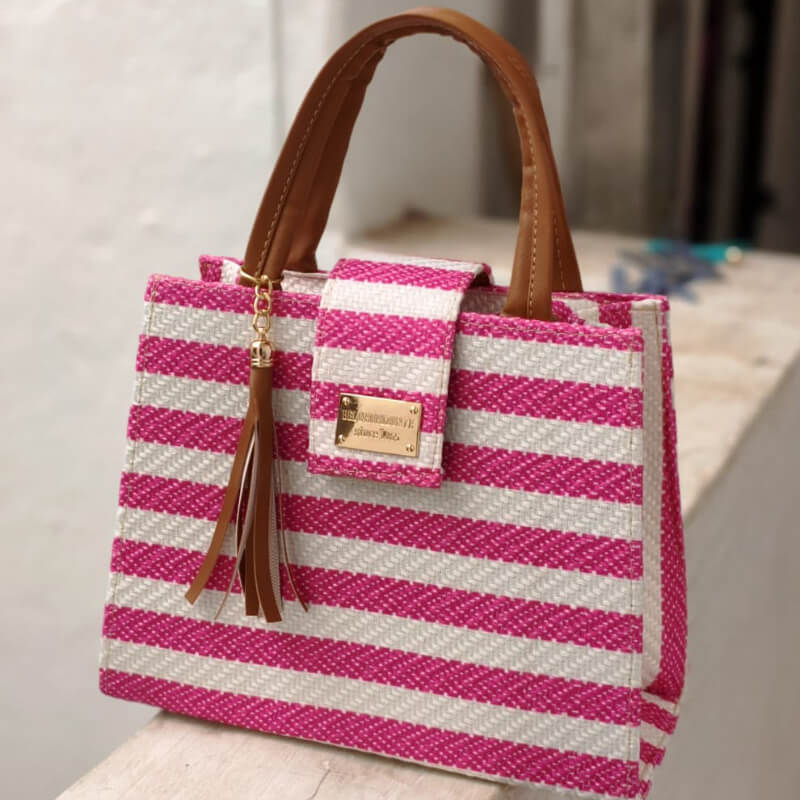 Bolso artesanal colores mexicanos incluye correa
