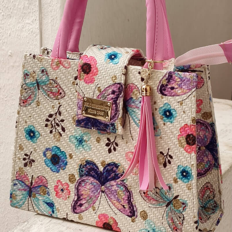 Bolso artesanal colores mexicanos incluye correa