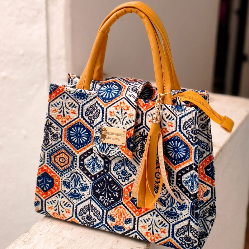Bolso artesanal colores mexicanos incluye correa