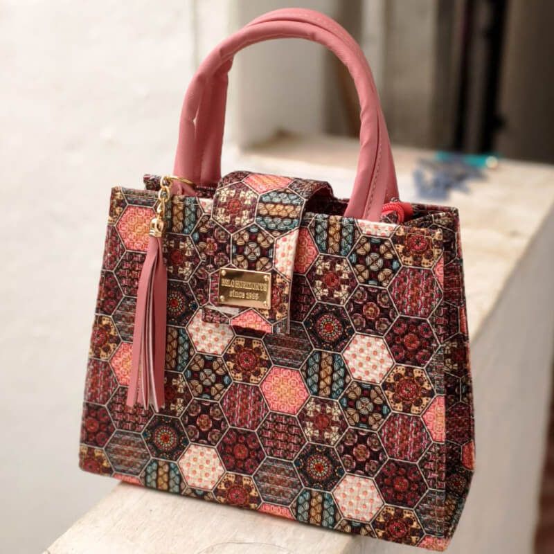 Bolso artesanal colores mexicanos incluye correa