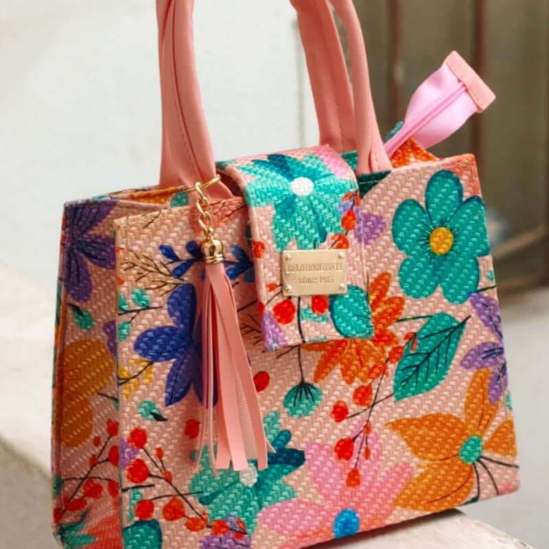Bolso artesanal colores mexicanos incluye correa