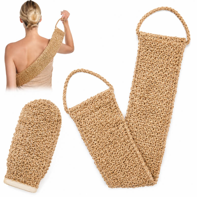 Set Exfoliante Corporal: Guante y Correa de Fibras Naturales para Piel Radiante