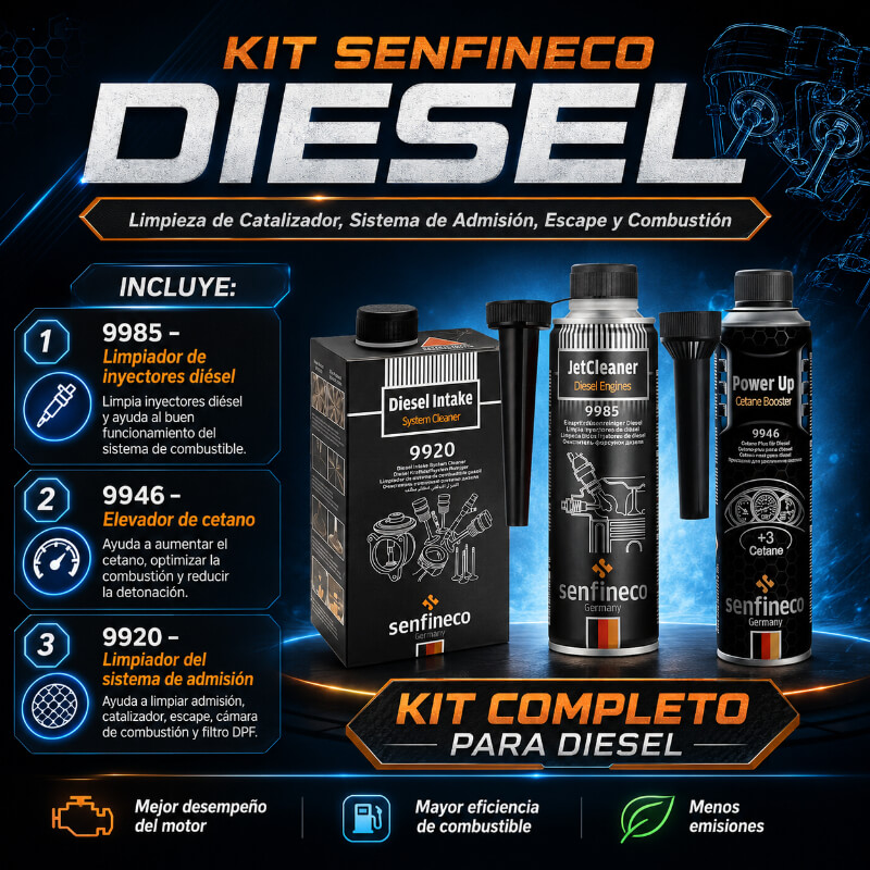 KIT SENFINECO DIESEL – Limpieza de Catalizador, Sistema de Admisión, Escape y Combustión