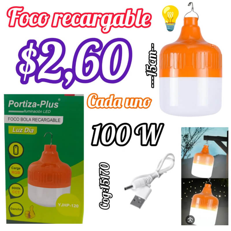 foco recargable 100w