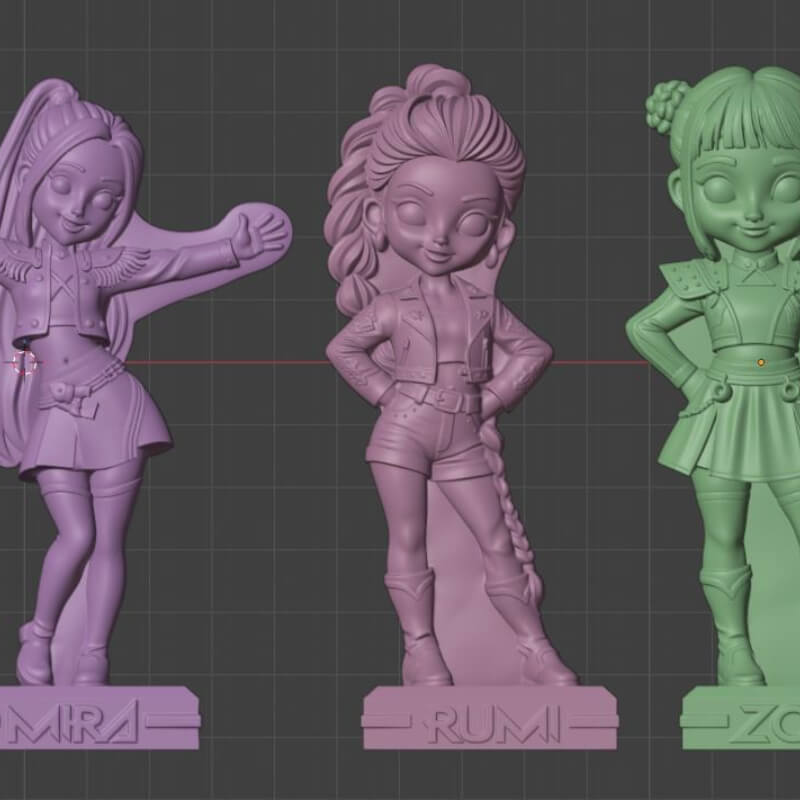 Moldes de silicona con diseño de las Guerreras K-pop. (valor unitario en la descripción)