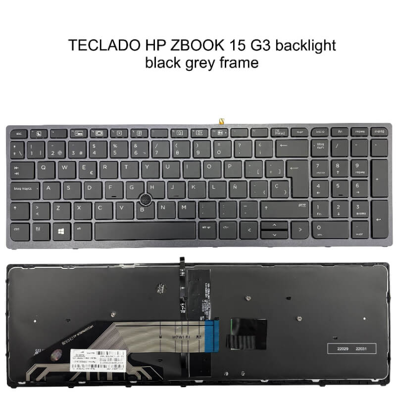 TECLADO HP ZBOOK 15 G3 backlight black grey frame