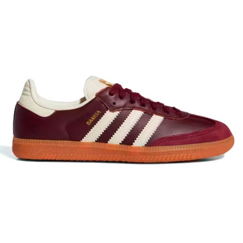 ADIDAS SAMBA OG MAROON GOLD METALLIC - MUJER