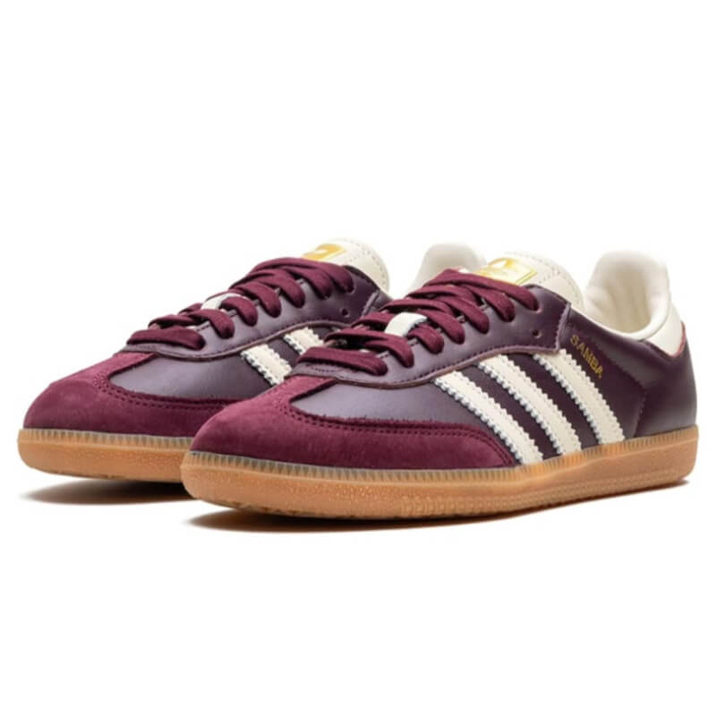 ADIDAS SAMBA OG MAROON GOLD METALLIC - MUJER
