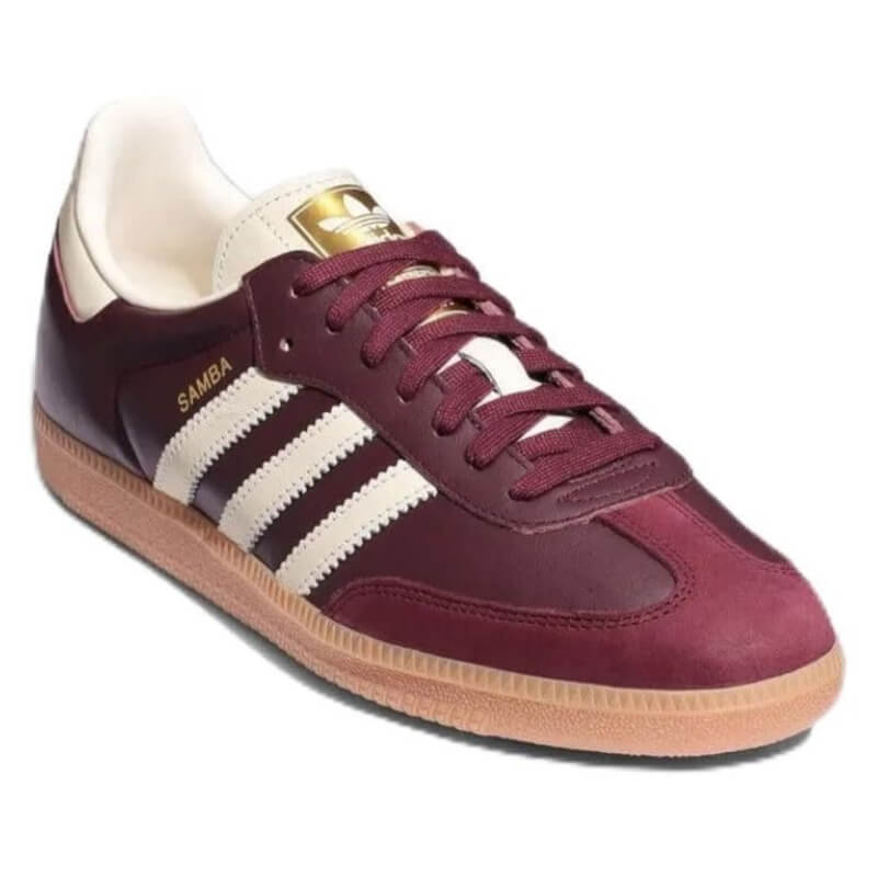 ADIDAS SAMBA OG MAROON GOLD METALLIC - MUJER