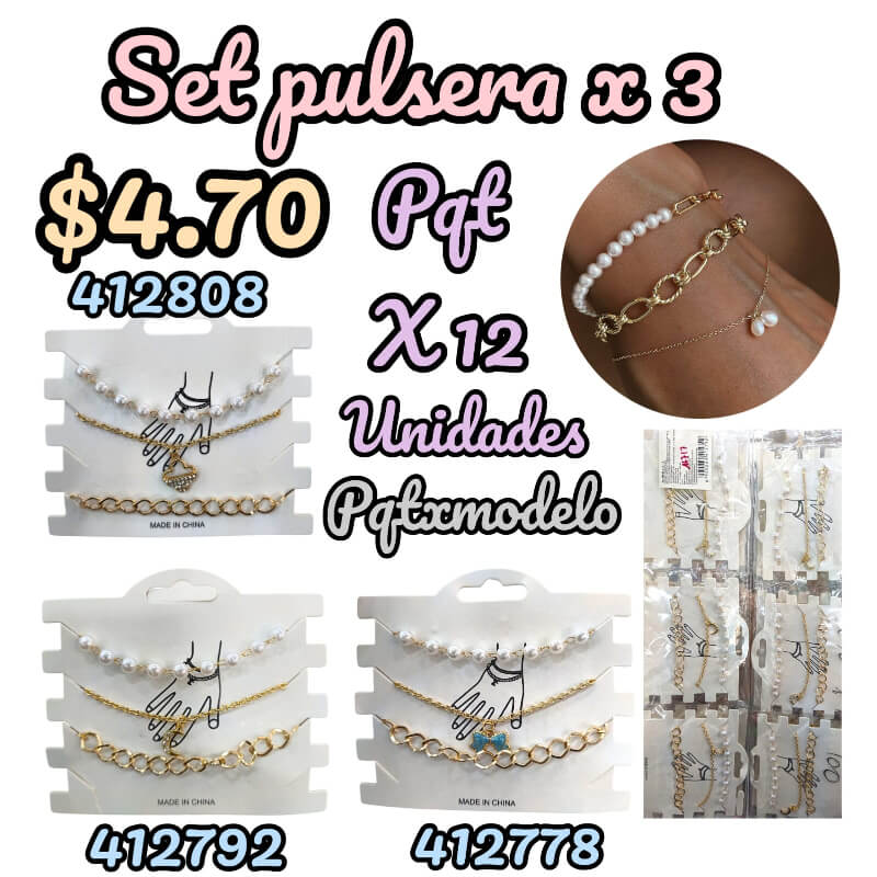SET DE PULSERA X 3