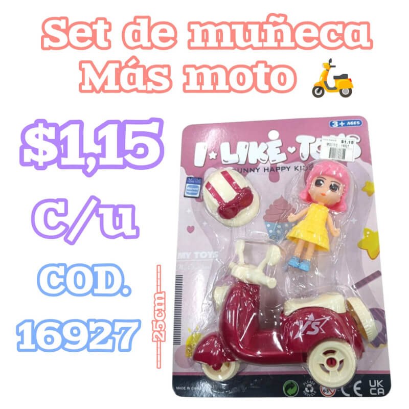 SET DE MUÑECA+MOTO