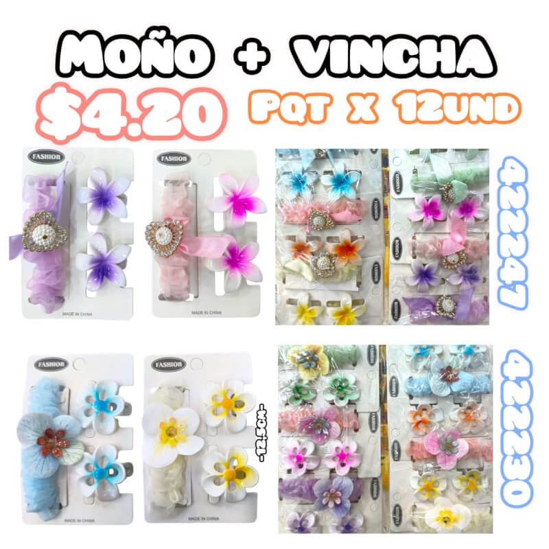 SET DE MOÑO+VINCHA