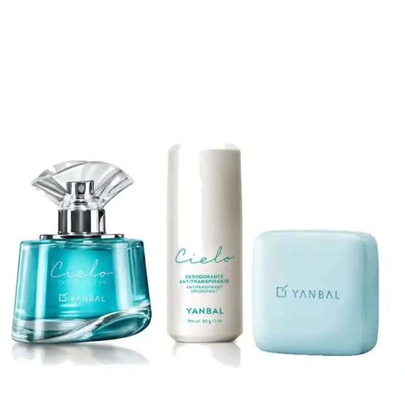 KIT Cielo Perfume Cielo + Desodorante Perfumado + Jabón Perfumado Yanbal para Mujer | Frescura, Feminidad y Elegancia