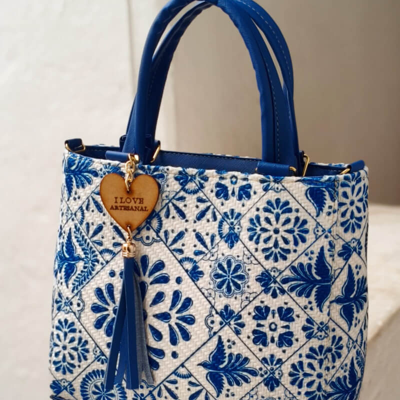 Bolso artesanal colores mexicanos incluye correa