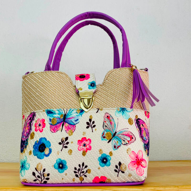Bolso artesanal colores mexicanos incluye correa