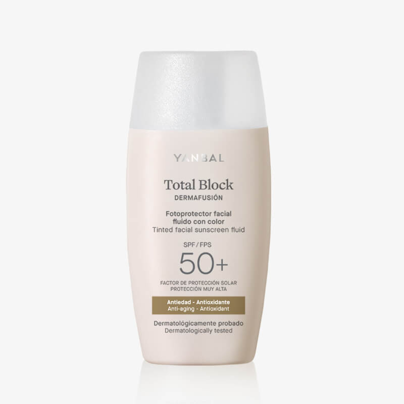 Total Block Dermafusión Fluido con Color SPF 50+ Yanbal | Protección Solar y Cobertura Natural
