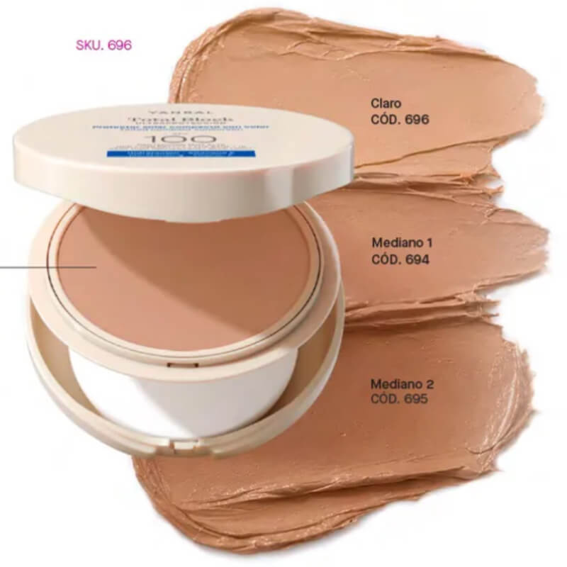 2X1 Total Block Ultraprotección SPF 100 Compacto con Color Yanbal | Protección Máxima y Cobertura Perfecta