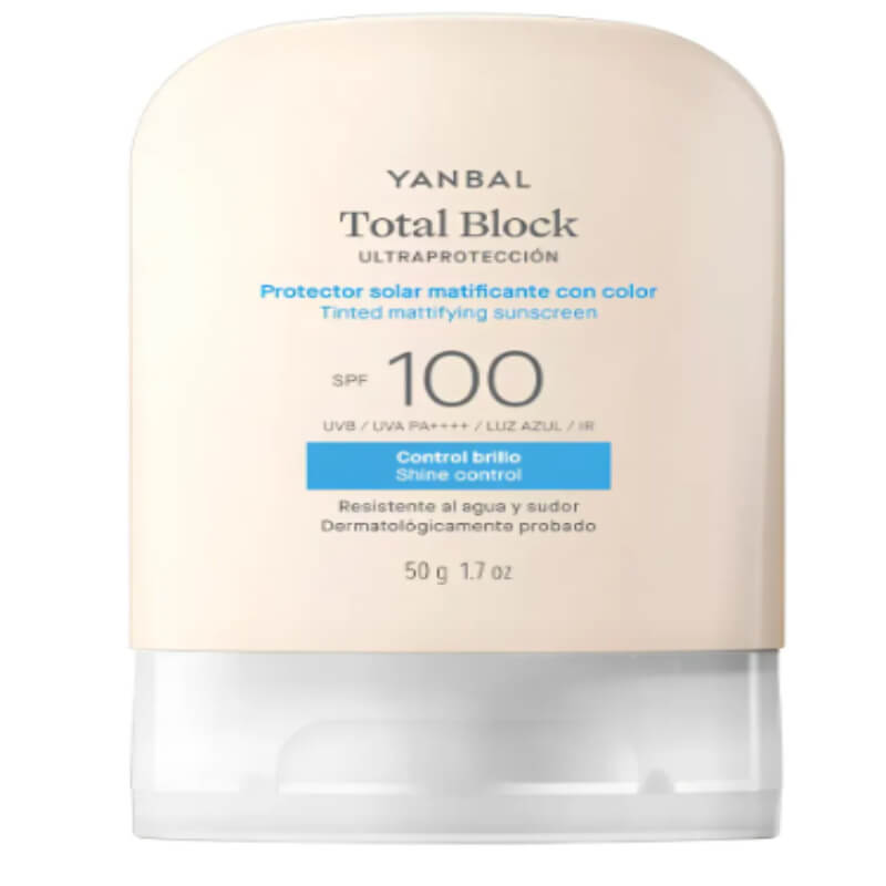 Total Block Ultraprotección SPF 100 Matificante con Color Yanbal | Protección Máxima con Acabado Mate