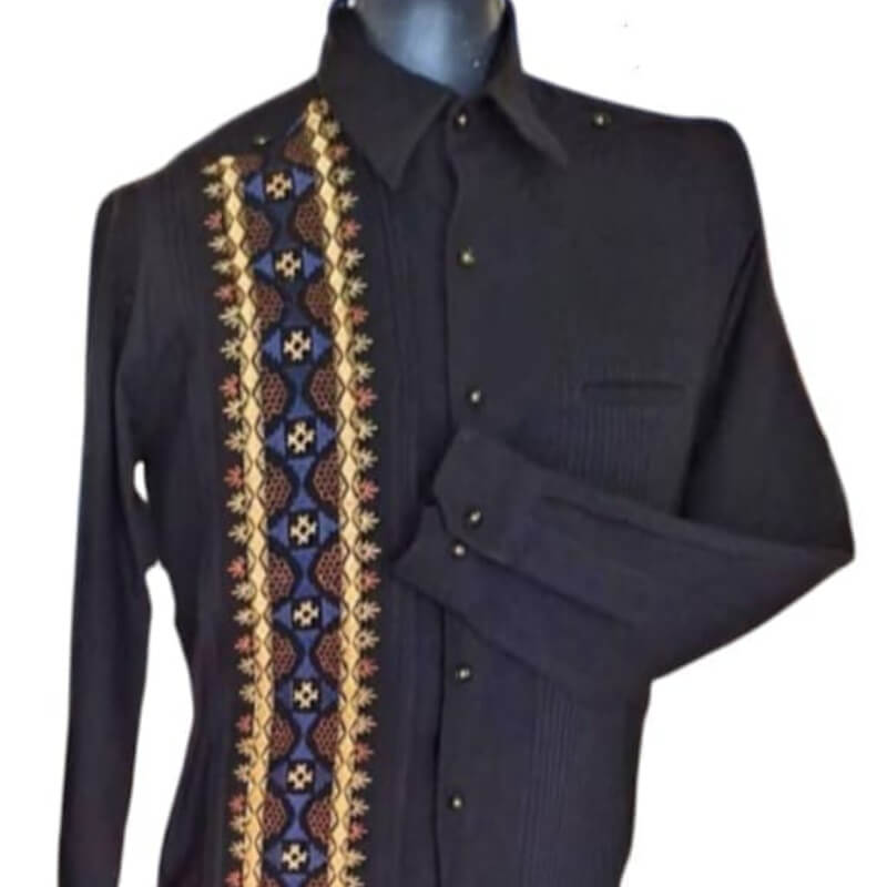 Guayabera artesanal en tela de lino italiano