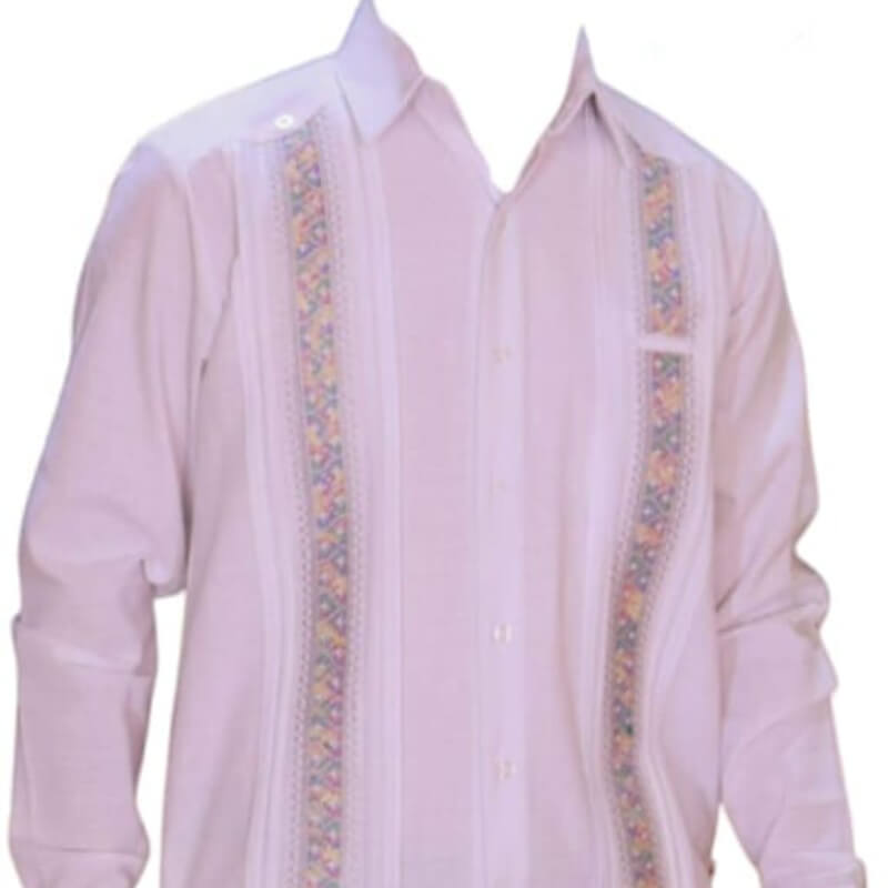 Guayabera artesanal manga larga en tela de lino italiano