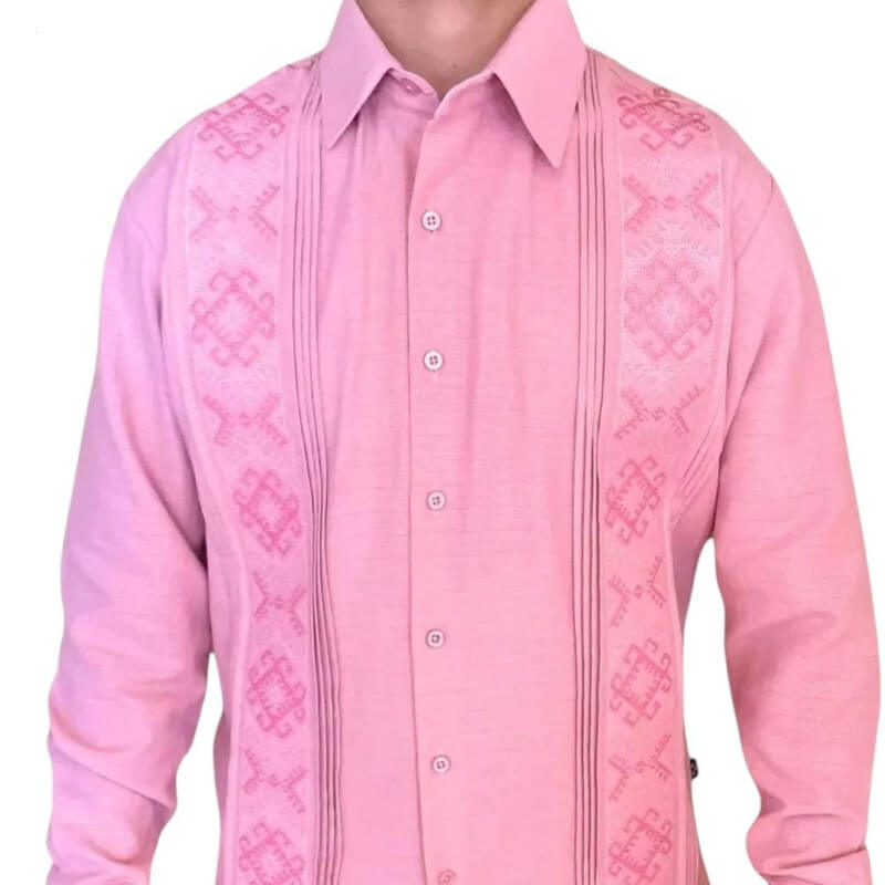 Guayabera artesanal manga larga en tela de lino italiano