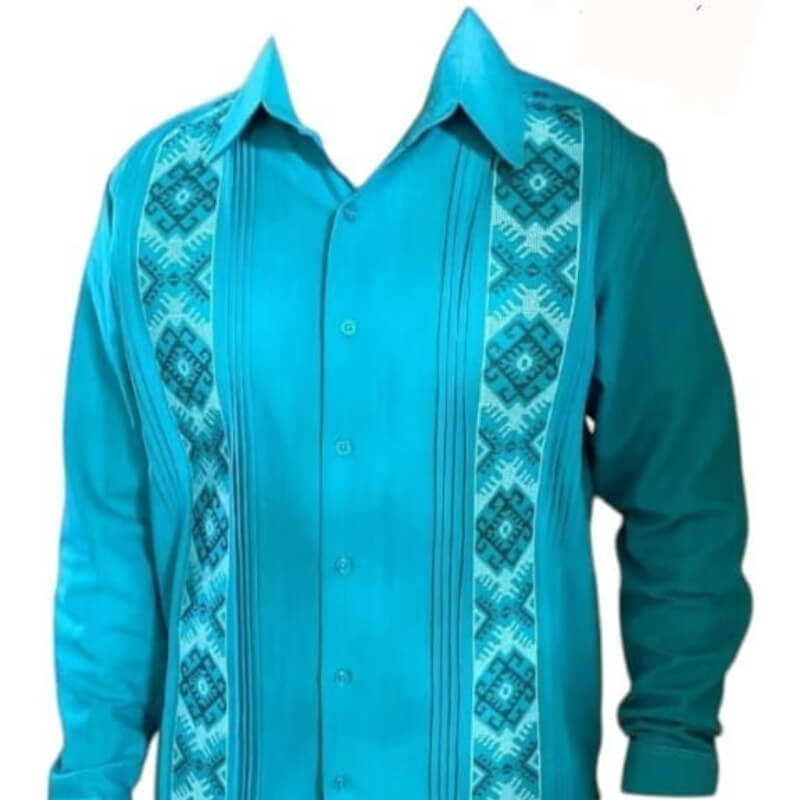 Guayabera artesanal manga larga en tela de lino italiano