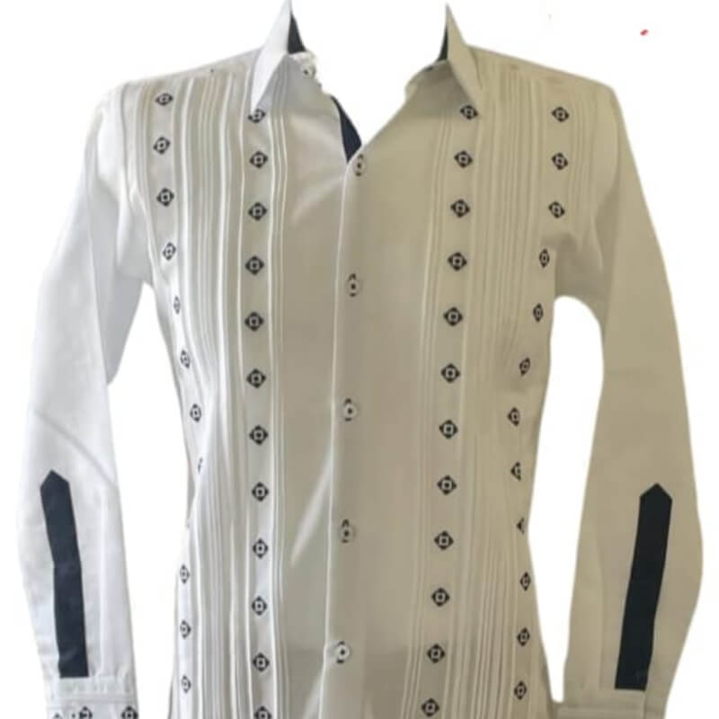 Guayabera artesanal manga larga en tela de lino italiano