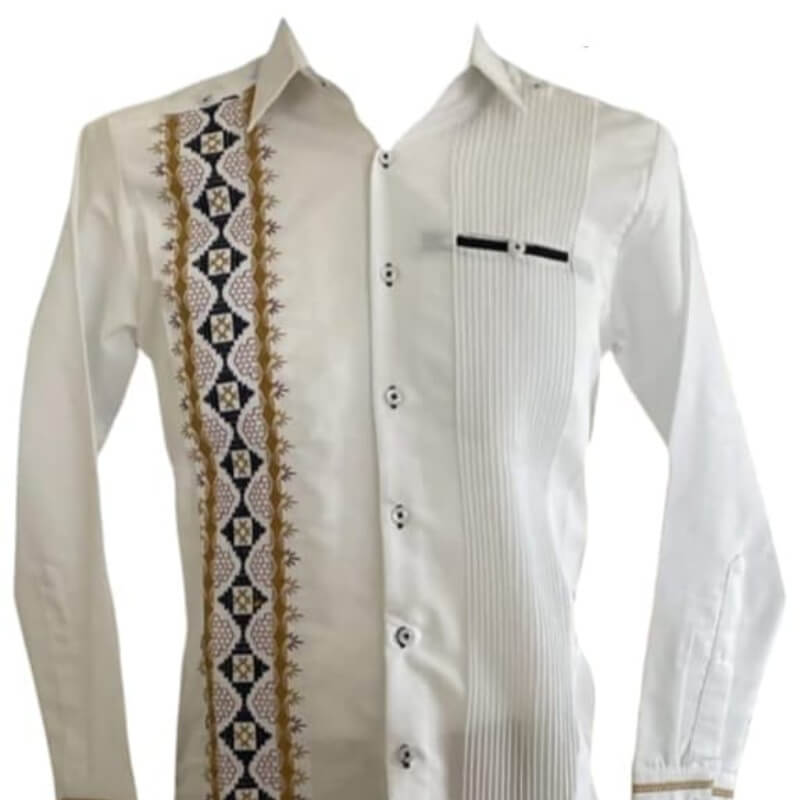 Guayabera artesanal manga larga en tela de lino italiano