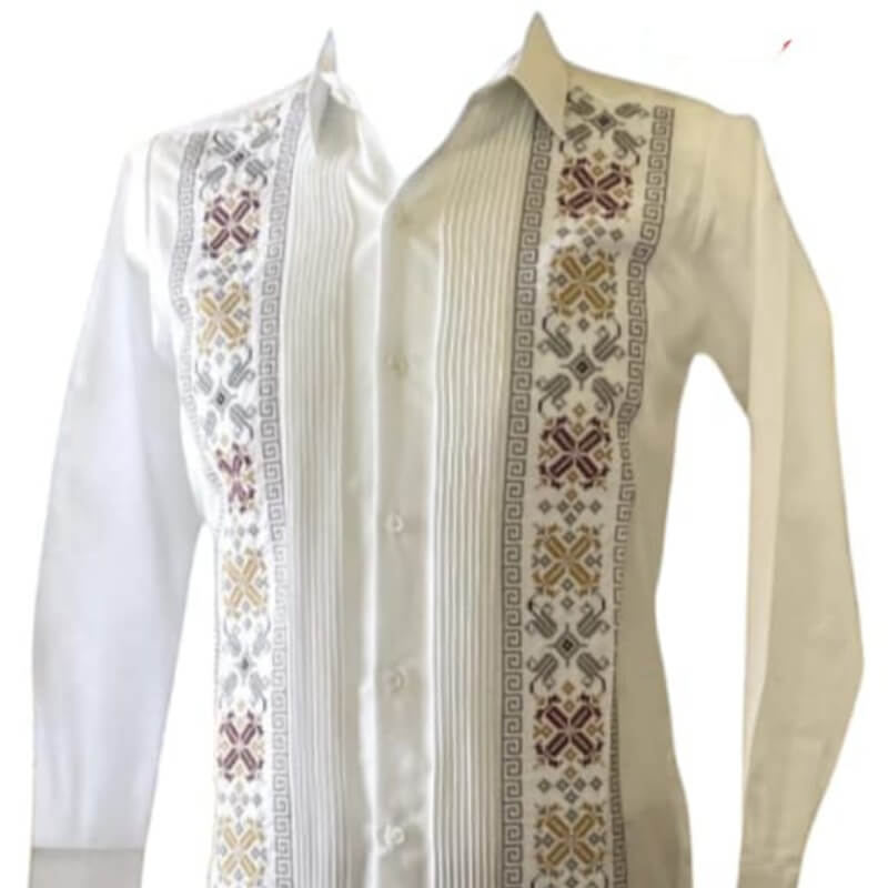 Guayabera artesanal manga larga en tela de lino italiano
